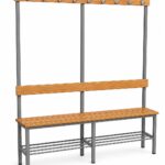 Changing Room Bench with Coat Hooks and Shoe Rack