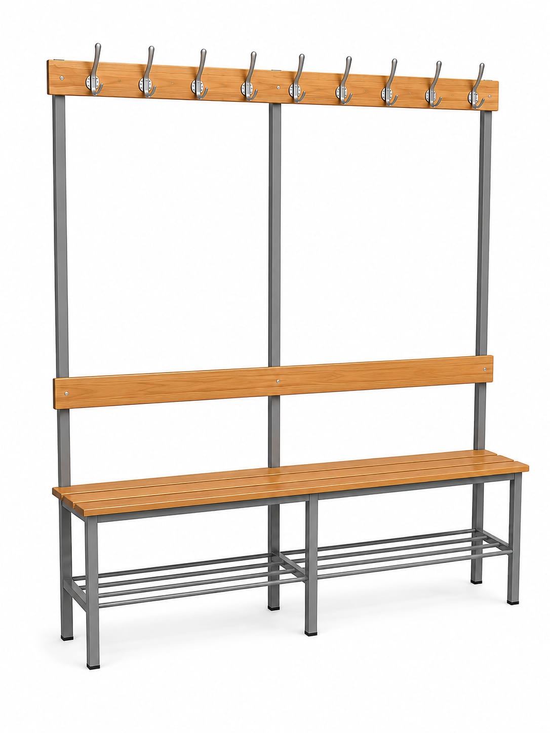 470102 Changing Room Bench with Coat Hooks and Shoe Rack - Image 1