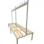 Double Changing Room Bench with Coat Hooks and Shoe Rack
